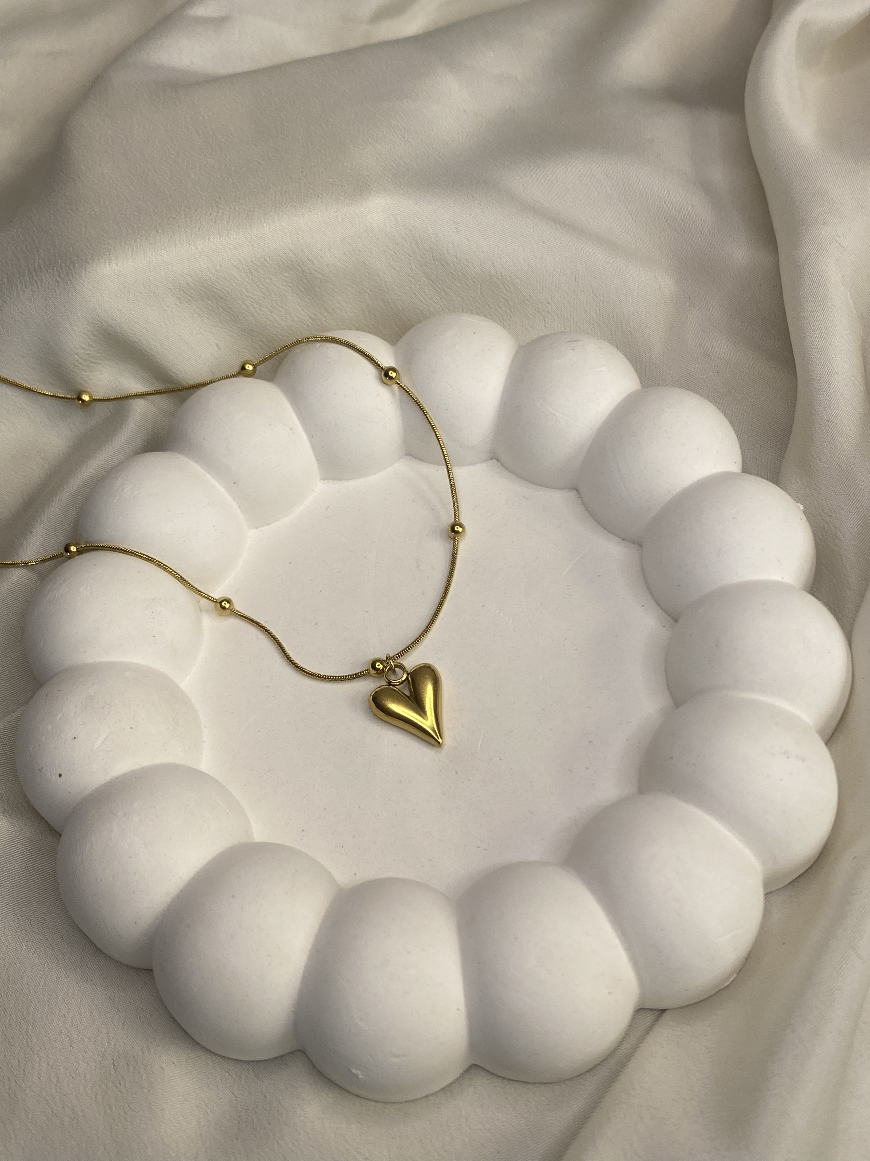 Gold-Plated Heart Pendant Necklace