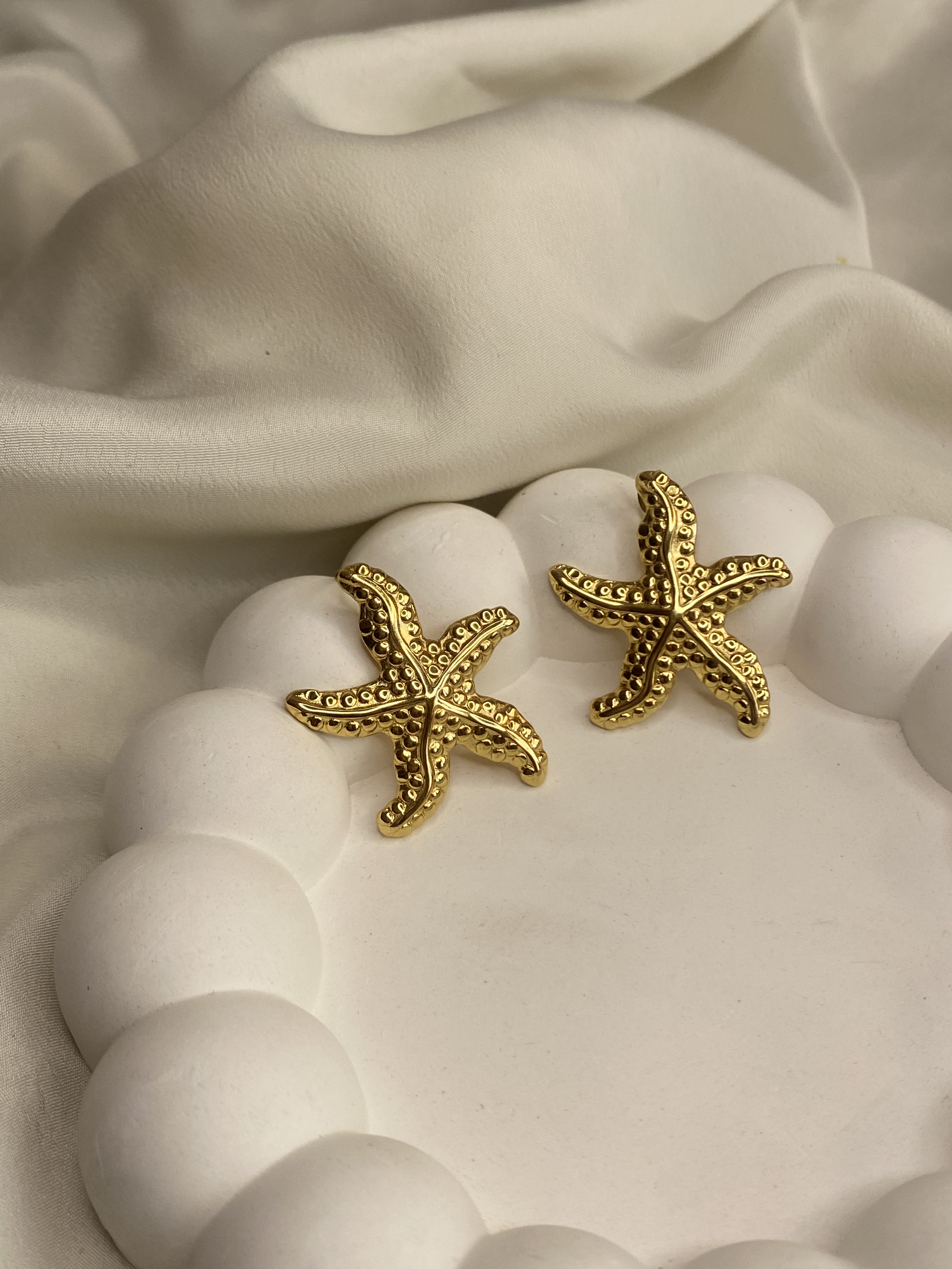Gold-Plated Starfish Stud Earrings