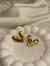 Gold-Plated Textured Heart Stud Earrings