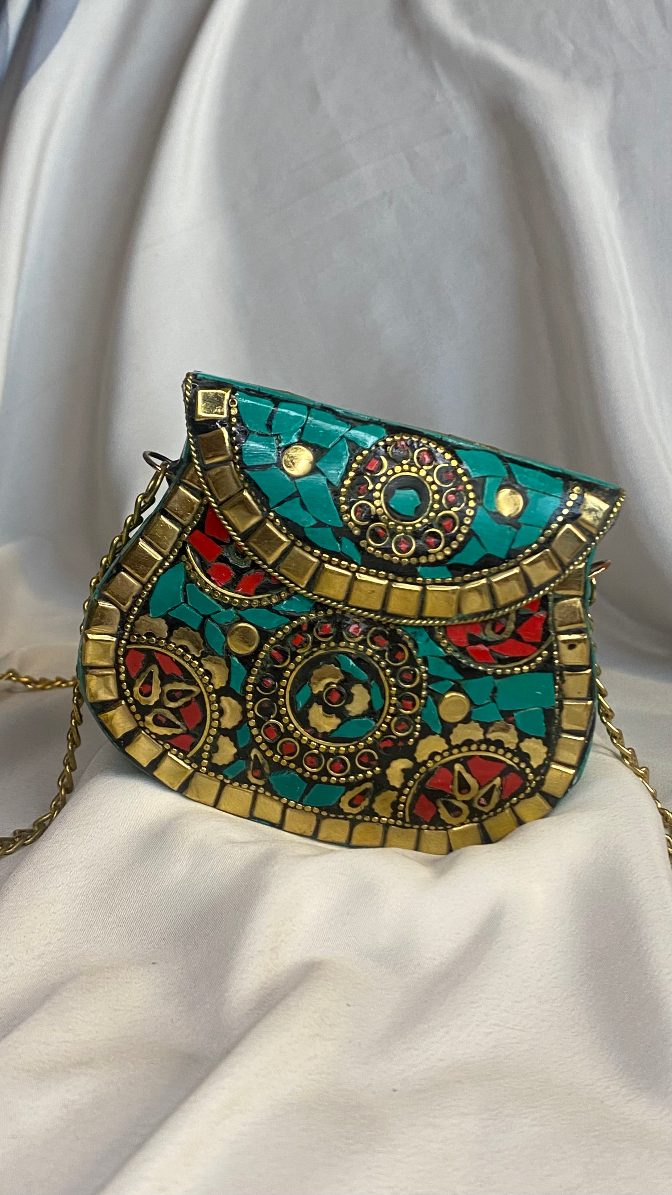 Handcrafted metal clutch