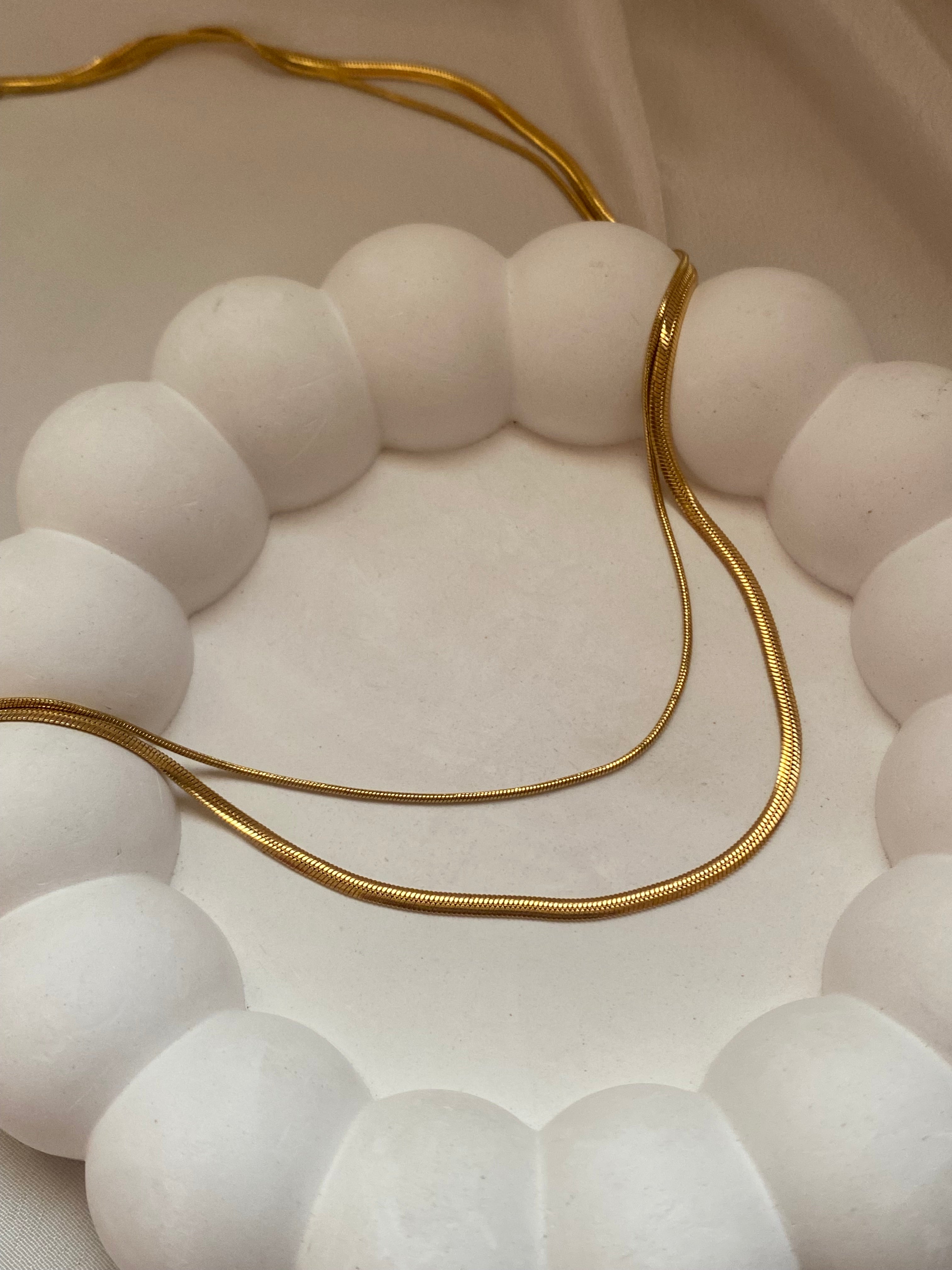 Double layer gold plated chain