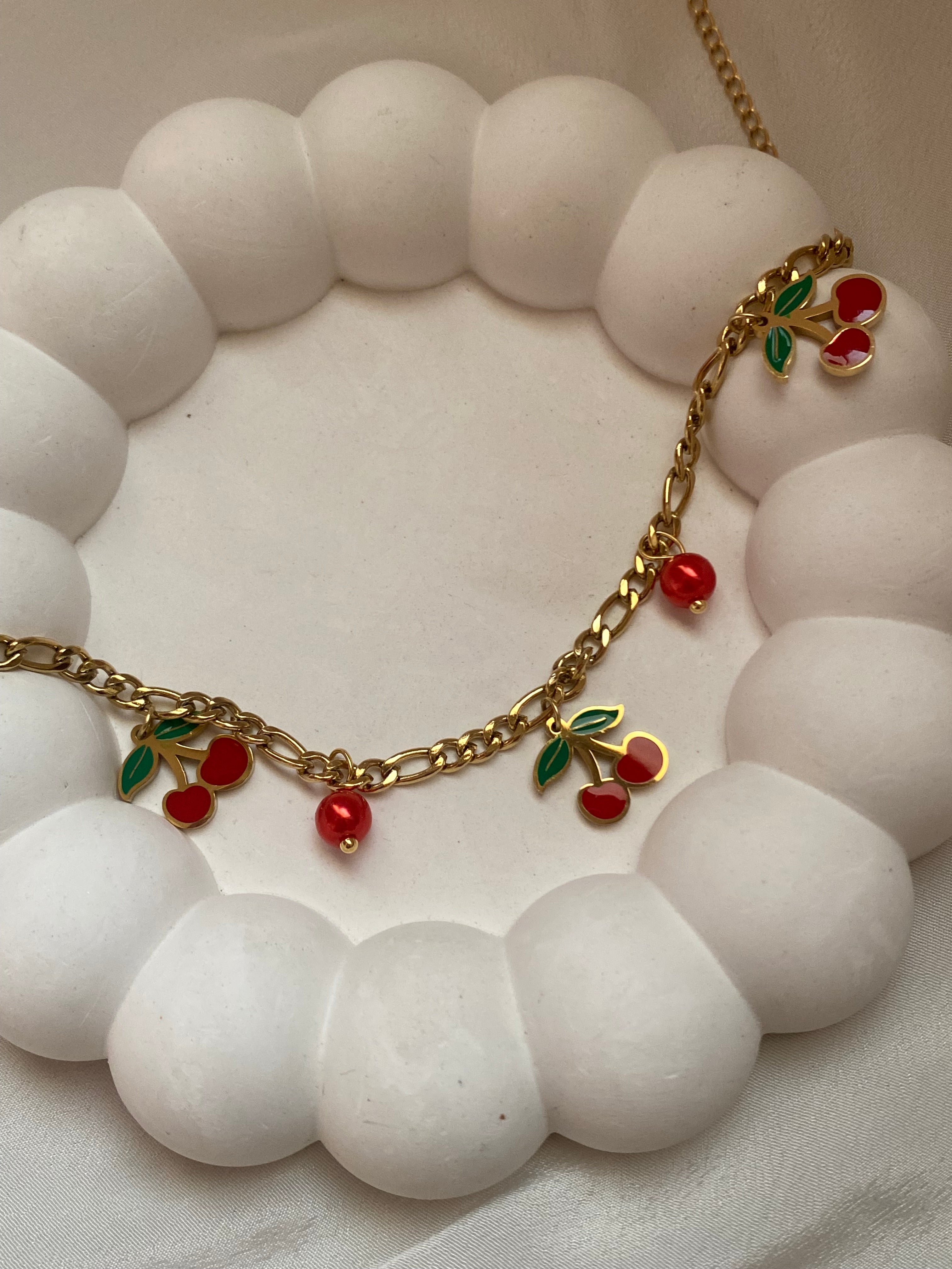 Cherry charm bracelet