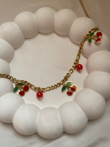 Cherry charm bracelet