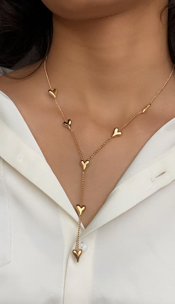 Long Y heart chain