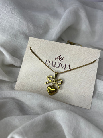 Heart bow shape neck chain
